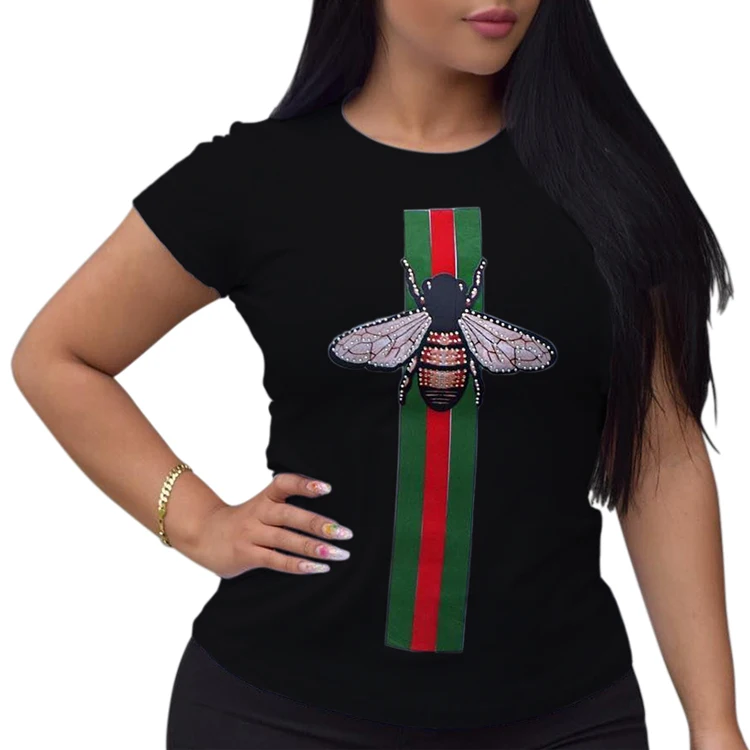 2021 по низкой цене, с круглой горловиной, с принтом футболка с короткими рукавами Женская Повседневная полотняная обувь женские блузки и топы MA_069