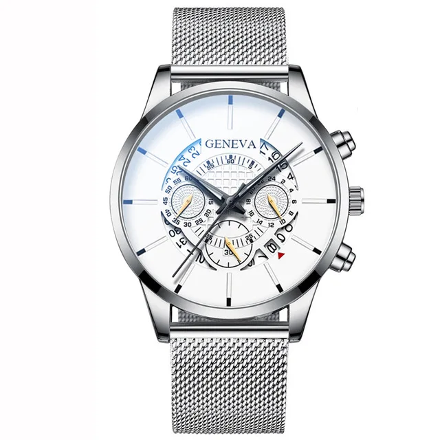 Latest Brand New Top Brand Trend Design Low Price Multi-Color Chic Multifunction men Quartz Watch Stainless Steel Band 46