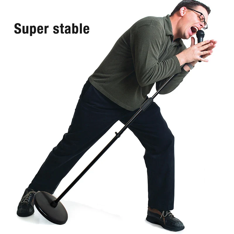 OEM Heavy Duty Round Base Adjustable floor Round Microphone Stand with goose neck