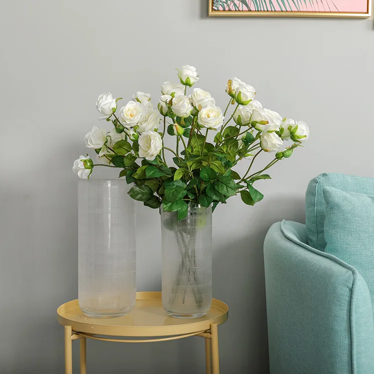 Hot selling Simulate 7 Dora Roses  Artificial Flowers For Home Decoration