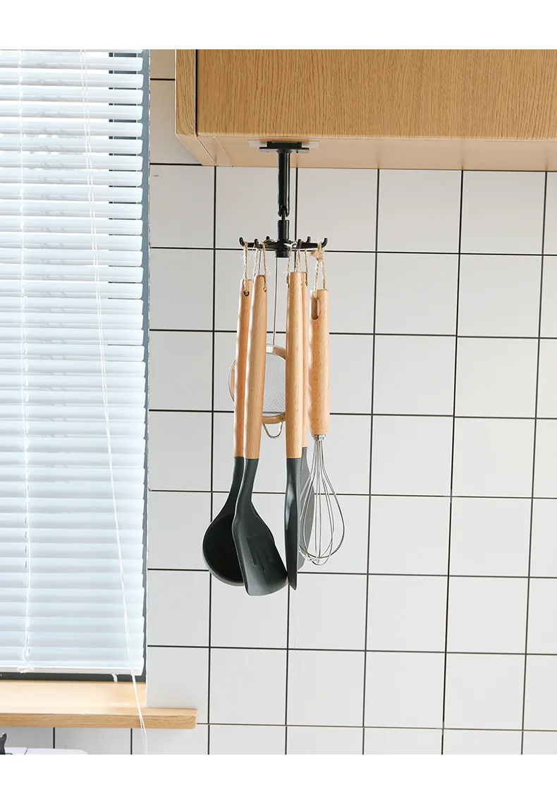 Household Paste Kitchen Can Rotate 360 Degrees Super Large Weighing Hook Is Simple and Saves Space House multi-Hooks