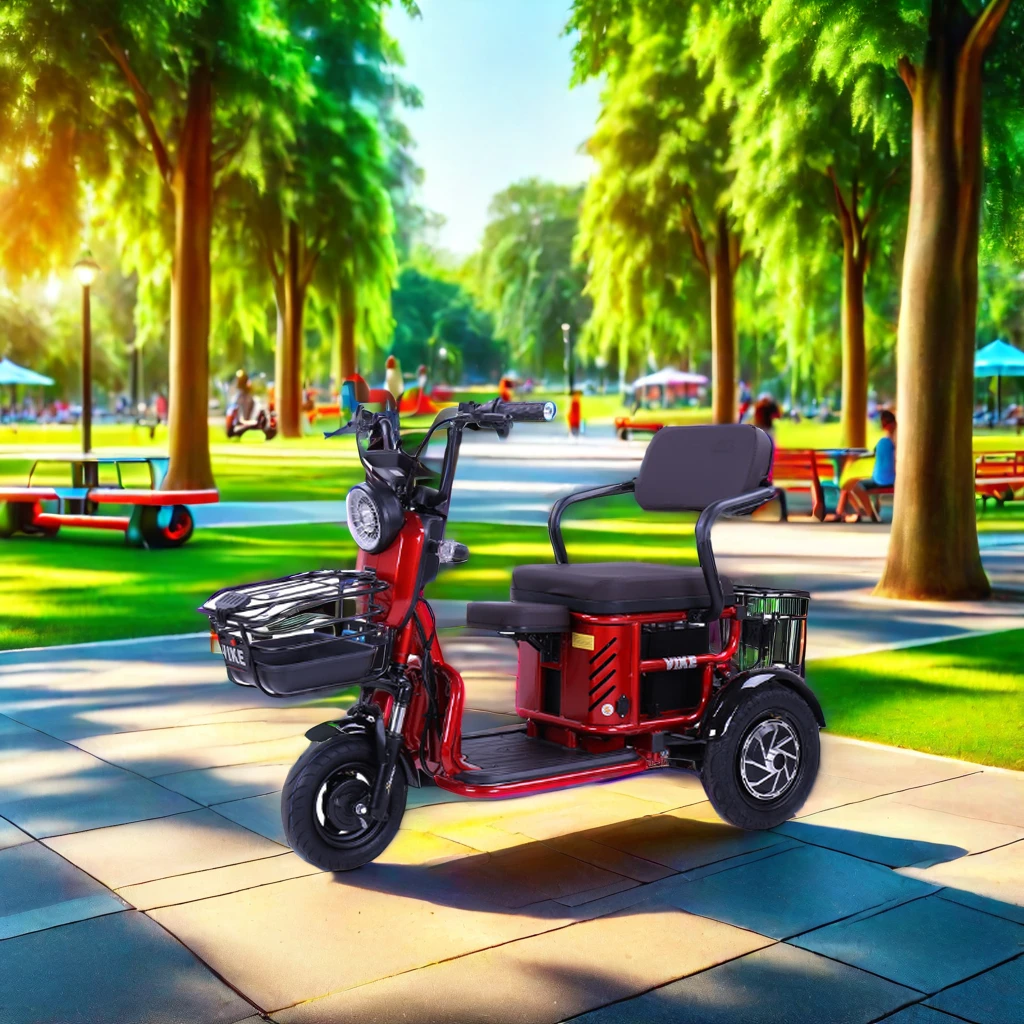 Parent-Child Dual Seat Leisure Electric Tricycle Three-Wheeled Electric Motorcycle Scooter BIKE Smart Electronic for Elderly