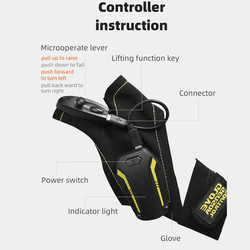 2022 Latest Style Product Outdoot-Indoor Easy to Operate Chargeable 2.4G Gloves Induction Drone Toys With LED Light