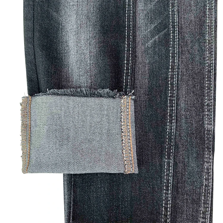 Black 9.8oz Egypt Popular Cotton Stretch Jeans Denim Fabric Stock Lot