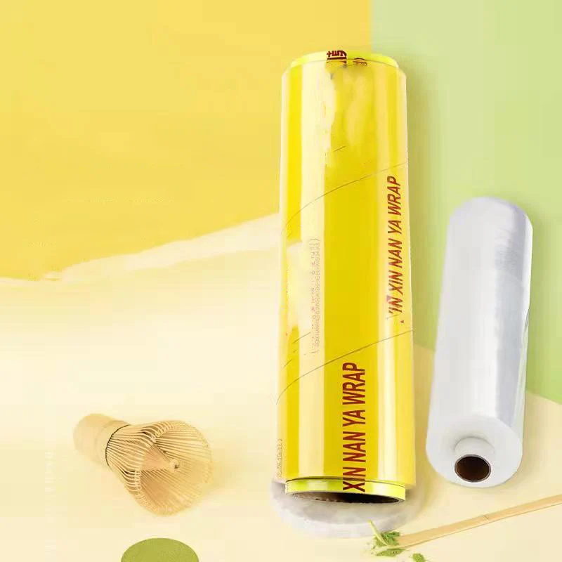Pelicula protectora de alimentos de PVC, precio de fabrica, envasado de alimentos para supermercado, espesor 9/10/11microns