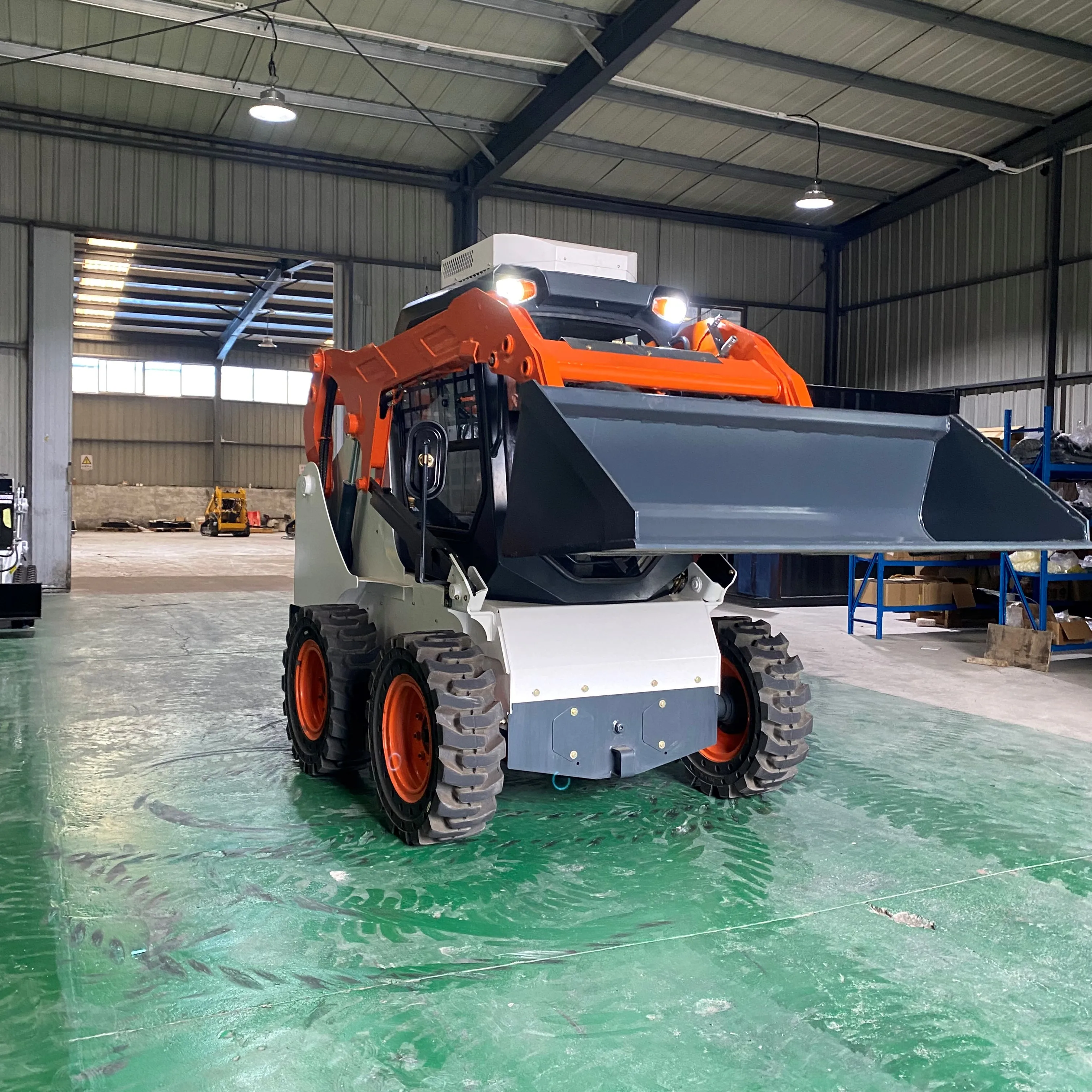 free shipping wheel type diesel skid steer loader small hydraulic skid steer loader