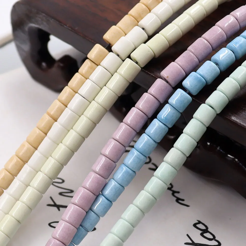 4x4MM cylinder shaped Anion oxide blue beaded strings gemstone beads natural for diy