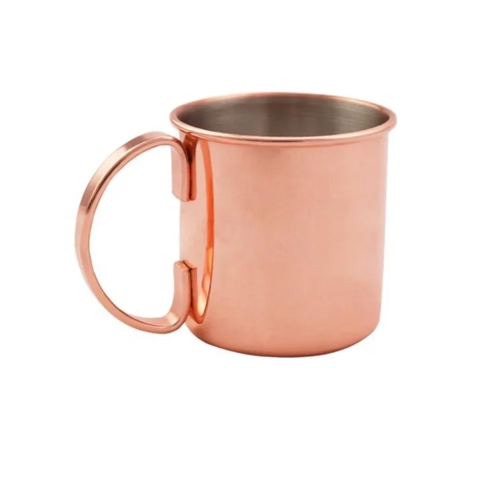 Single Wall Coffee Mug Copper Plated Mule Mug Stainless Steel Hot Sell Popular Design 16oz Camping Luxury Novelty HANDGRIP