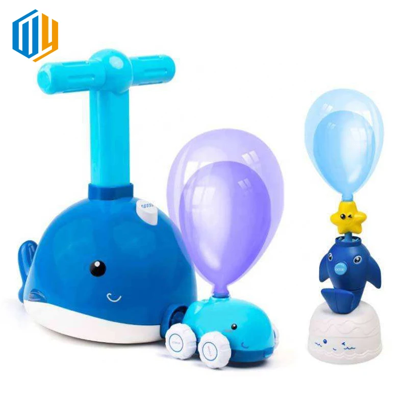 2024 Cute Animal Simulation Dolphin Air Balloon Powered Car Aerodynamic Car Stem Toys For Kids