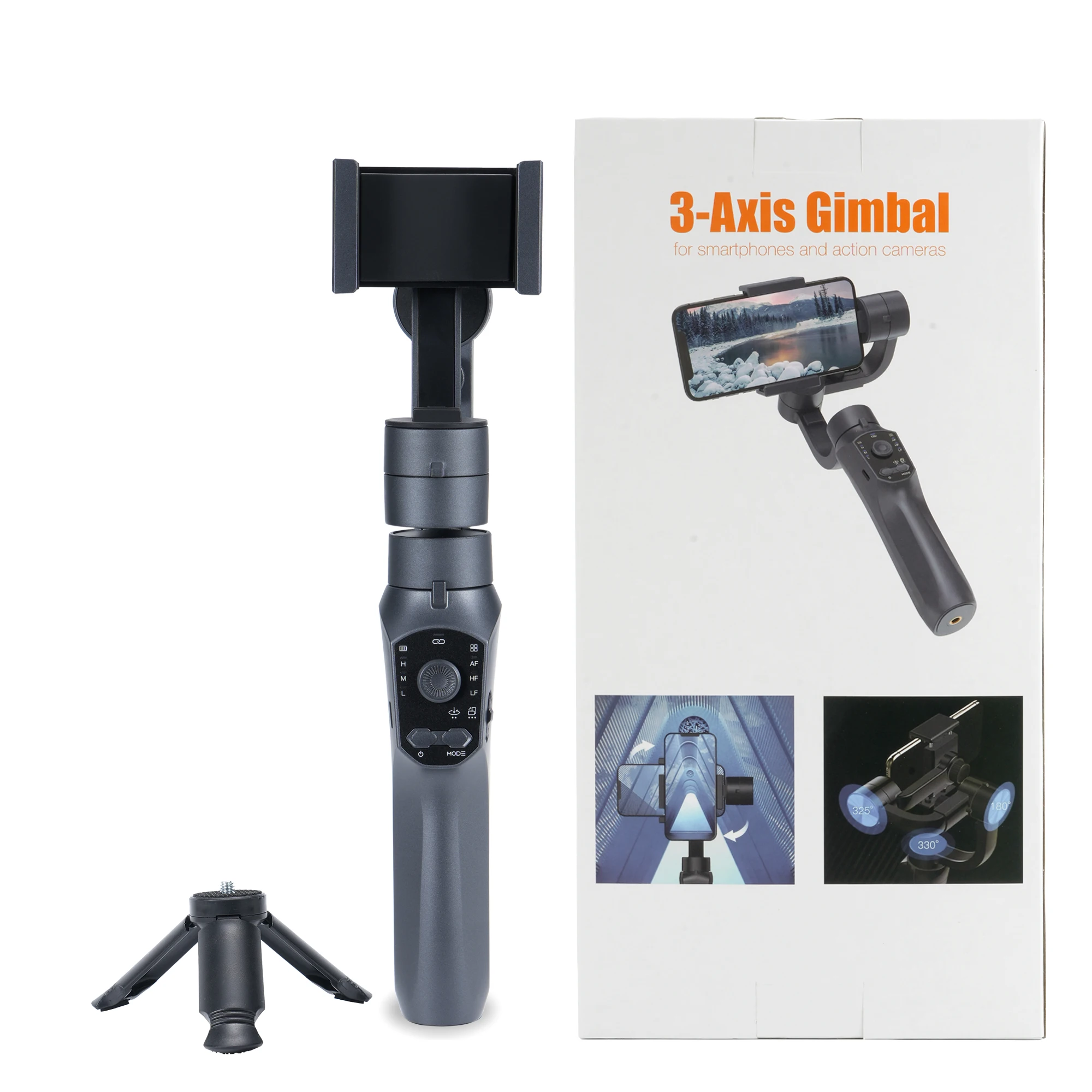 OEM Professional 3 Axis Gimbal Stabilizer Handheld F10 Pro 360 Rotation Face Tracking App Video Camera Stabilizer