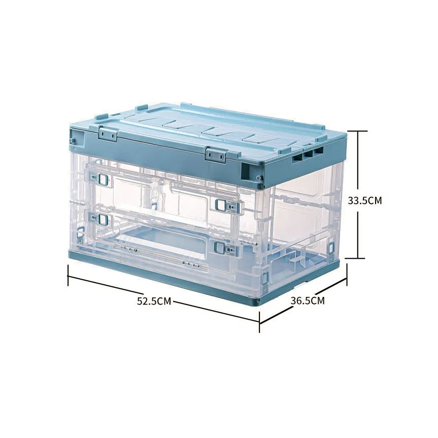 50L plastic folding storage crate bins for outdoor collapsible camping box home storage stackable crate