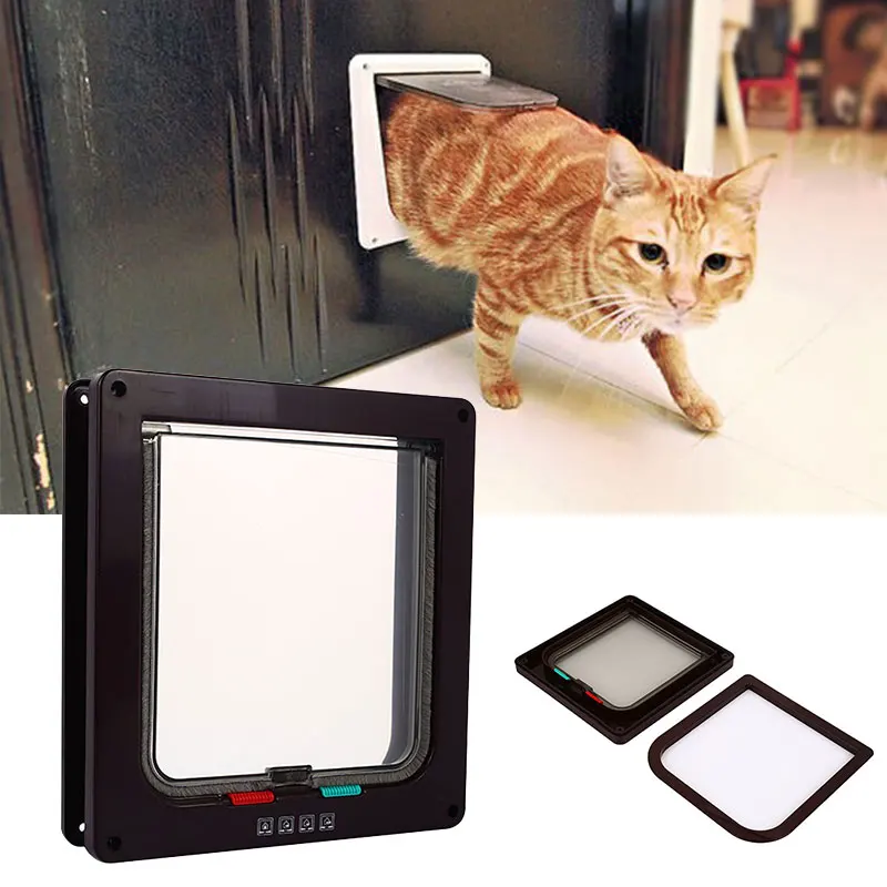 HongQiang HQP-JJ108 Lockable Intelligent Microchip Home Other Pet Products Interior Pet Cat Door