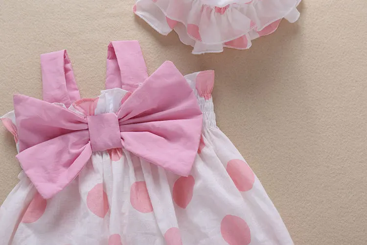 Wholesale Infant Summer Clothes Floral Jumpsuit Baby Girl Clothing Strawberry Pattern Princess Birthday Romper With Hat