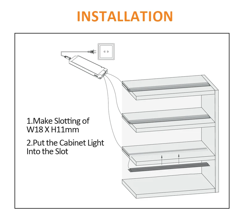 LED Light Bar Factory Directly Supply Aluminium alloy  Recessed Mounted Under Cabinet Led Light For Room Lighting Wholesale