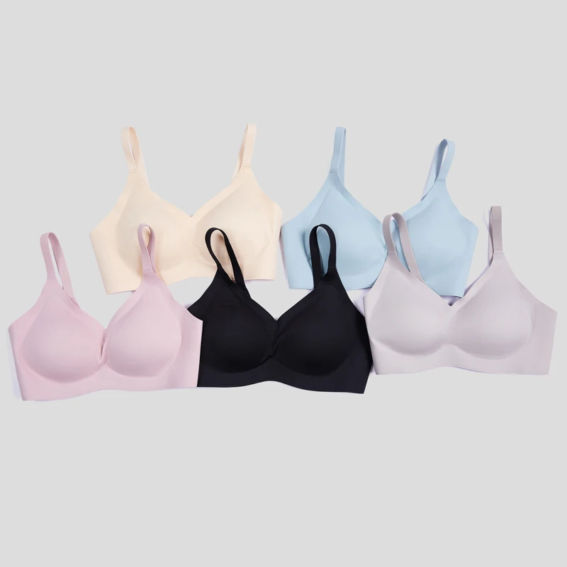 Comfortable Women Sexy Invisible Wireless XL Seamless Top Big Breast Plus Size Padded Bra With