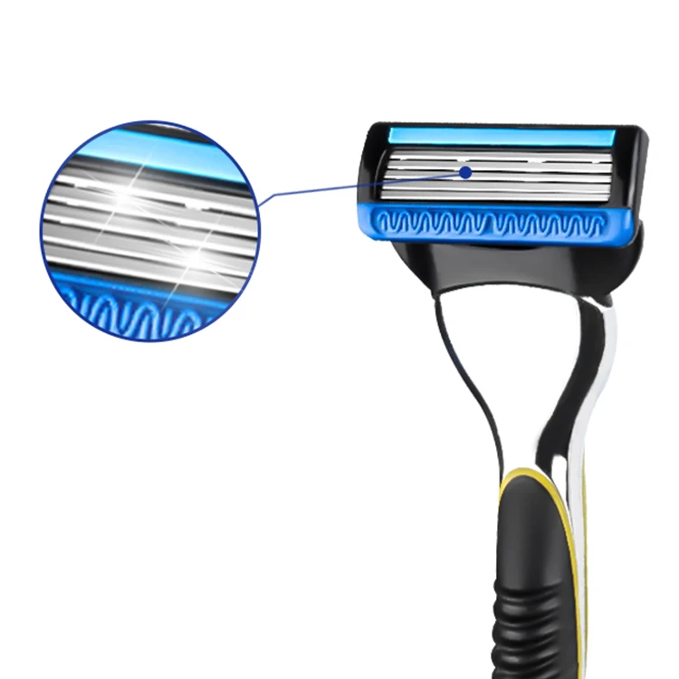 Сменный металлический картридж B502DR с резиновой ручкой, 5 лезвий, система бритвенных лезвий, бритвенный станок для мужчин