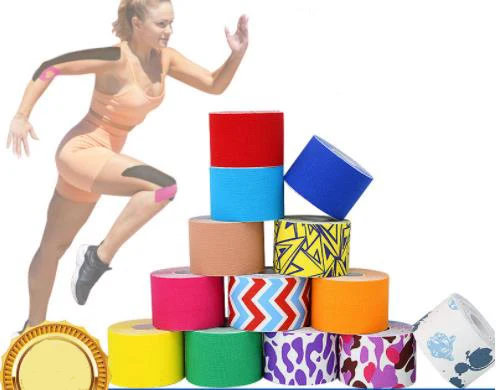Customized Logo Kinesiology Tape Waterproof Sport Muscle Patch Pre Cut Kt Tape Kinesiology with OEM Packing