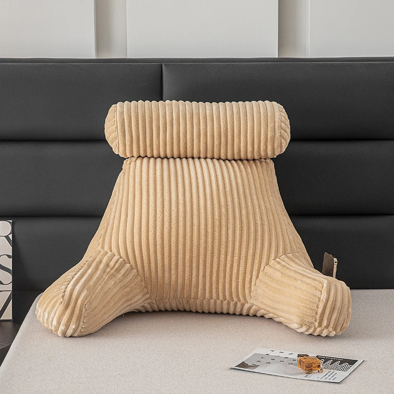 back wrist support ears of wheat magic crystal velvet reading bed rest pillows with arms and pockets