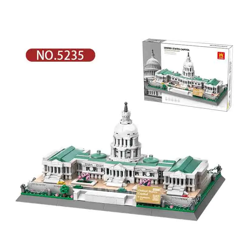 5235 Washington D.C.United States Capitol Building Blocks Street View Series MOC Block Set Educational Children Toys 1074+PCS