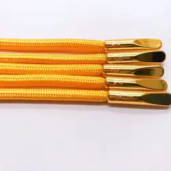 5mm high quality luxury round polyester  drawstring cord with laser logo metal aglets.