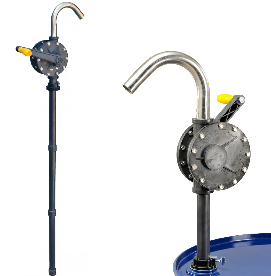 Ryton & Stainless Steel Hand Rotary Drum Dispensing Pump for Aggressive Chemicals