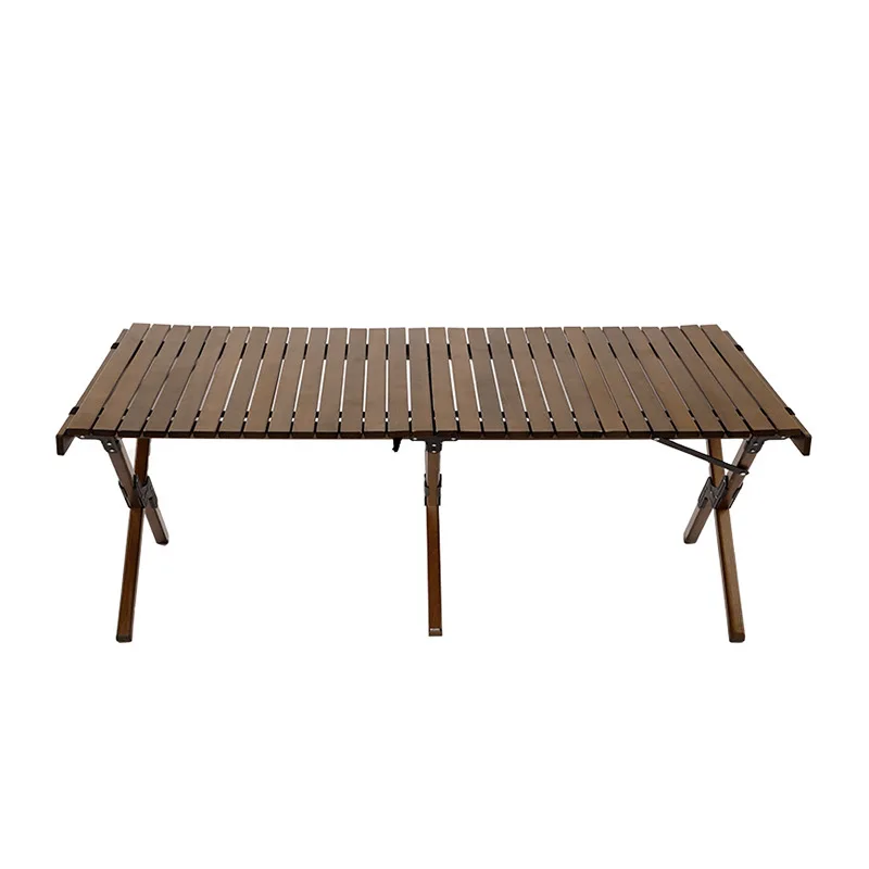 Outdoor Table Luxury Picnic Outdoor Wood Camping BBQ Roll Top Wood Light Weight Beech Egg Wooden Portable Rolled Table