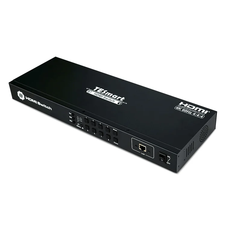 TESmart 8 Port HDMI Switch Support 4K 60HZ IR RS232 IP Command Auto Scan Detection Mode With EDID Emulators 8x1 HDMI Switch