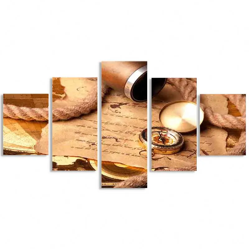 Wall Art Picture Home Decoration Poster Mounting 5 Pieces of Retro Style HD Printing Modern Painting