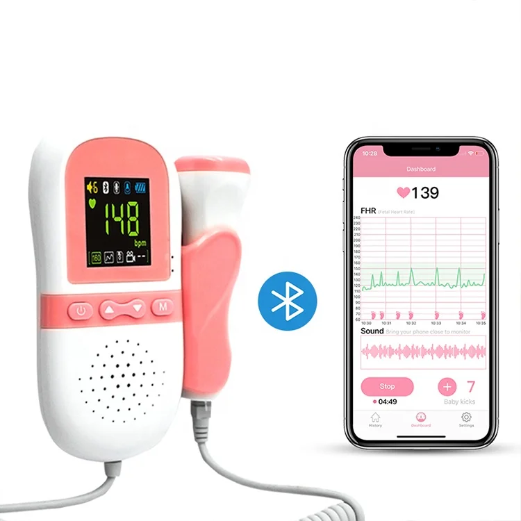 Ультразвуковой преобразователь Wellue Fd510, беспроводной фетальный допплер для продажи, монитор сердцебиения ребенка