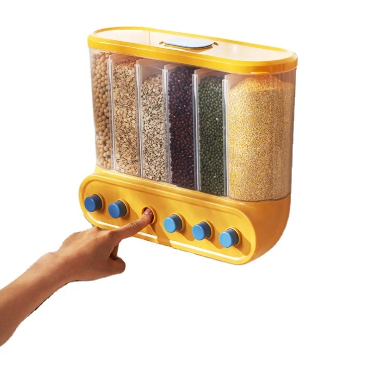 Professional dual dry food standard automatic wall mounted plastic cornflakes cereal rice dispenser