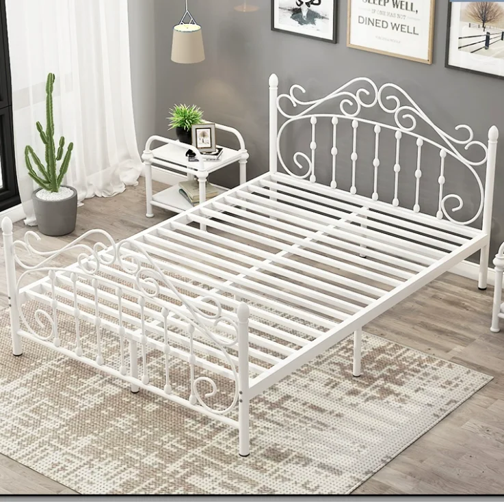 Wrought  1.5m Single bed 1.8m double bed Princess  European 1.5 Iron bed simple modern