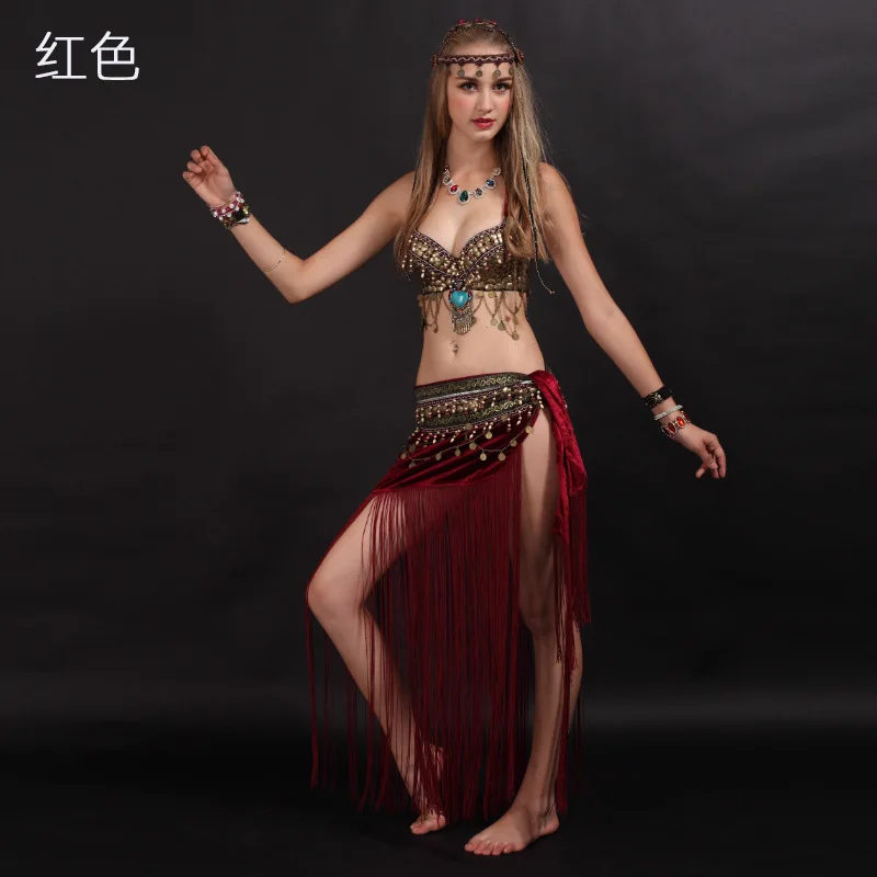 New Adult Lady Women Belly Dance Costume Oriental Bellydance Skirt Stage Performance 2pcs Set Bra Belt Skirt Bellydancing Wear