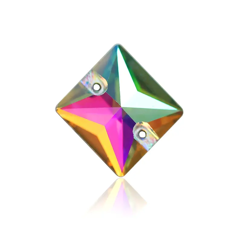 Crystal AB Square Sew on Rhinestones Crystals Sewing Flatback Rhinestone Crystal Stones Beads Craft Supplies