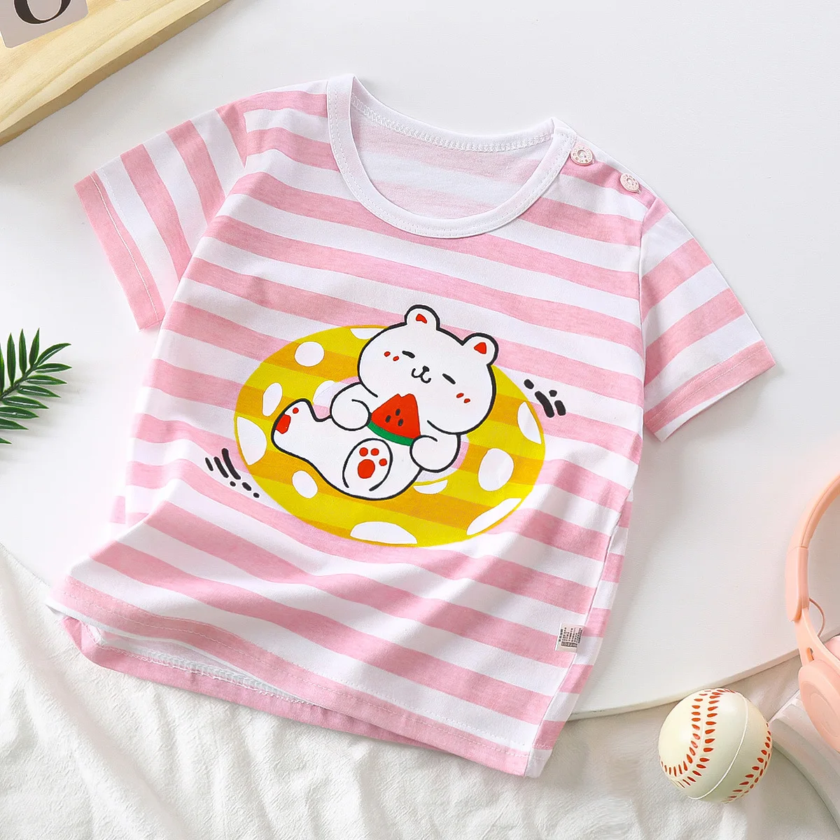 Toddler Baby Cotton Basic Layering T Shirt for Kids Shorts Sleeve Baby Skirt Top Design Summer T Shirt for Girls Boys Kids