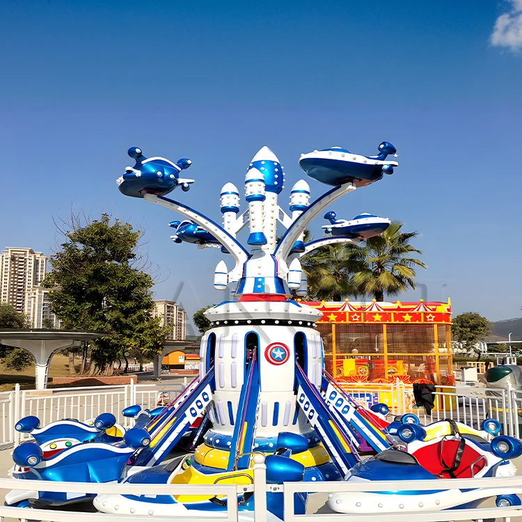 Large Outdoor Amusement Equipment Manufacturer Kids Rides Self Control Airplane For Shopping Mall
