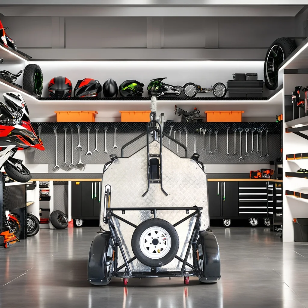 Hot single axle motorcycle trailer, hydraulic lift folding trailer