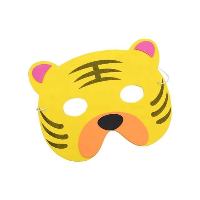 2021 new design promotional cheap soft custom eva halloween animal foam party tiger mask