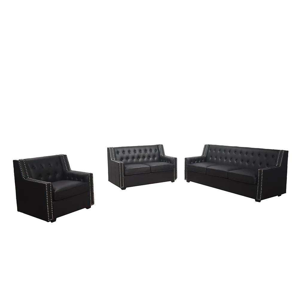 Europe classical  Upholstered Chesterfield Sofa with copper nail  living room leather sofa set