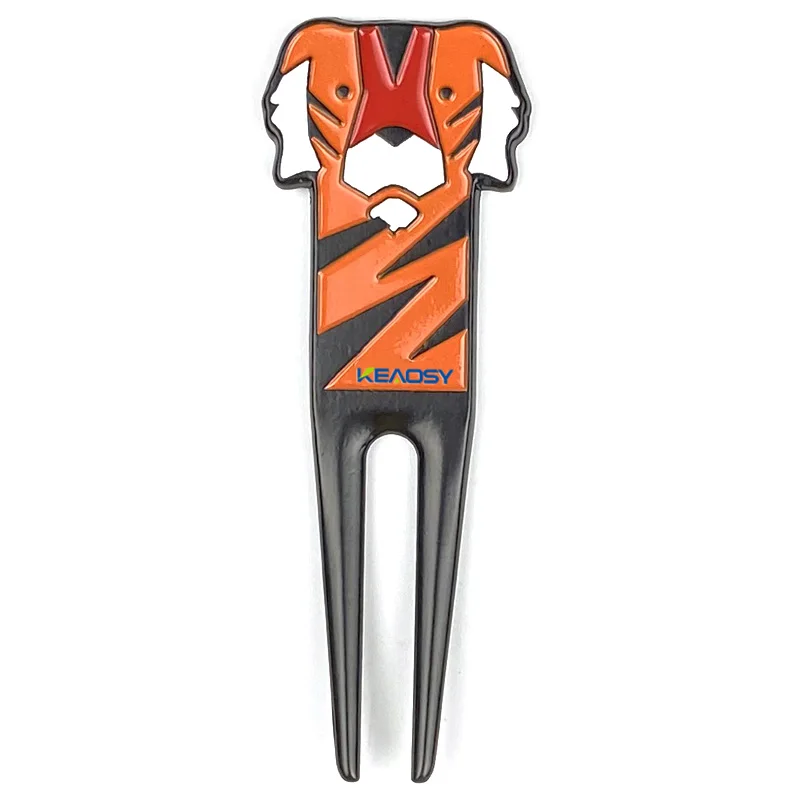 High quality zinc alloy Tiger Shaped golf divot tool With Ball Marker Repair Tool for golf accessories