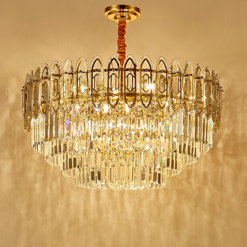 2022 New Postmodern Lamps Luxury High-End Crystal Chandelier Luxury Simple Atmosphere Living Room Dining Bedroom Pendant Light