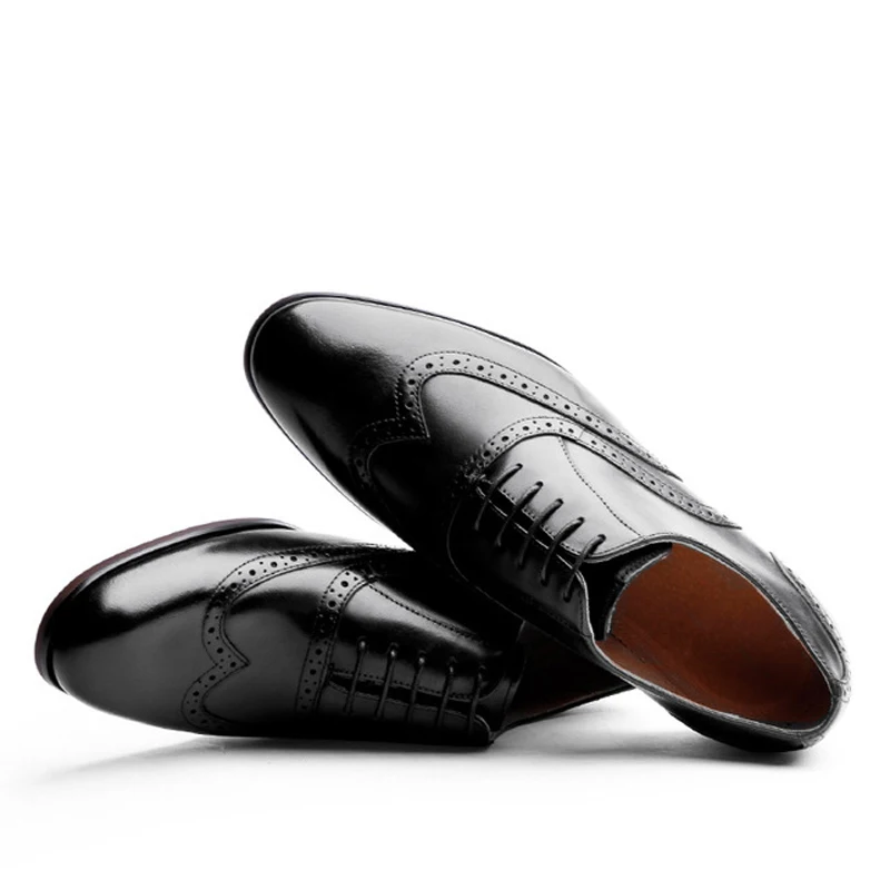 Classic  Luxury brand British Style Formal Shoes Men Dress  Leather Shoes Handmade Office Shoes