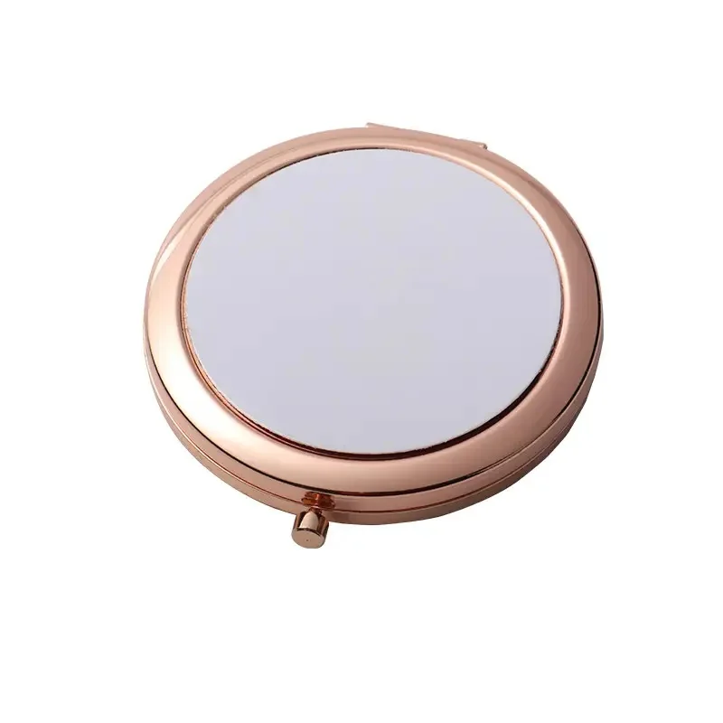 Fashion DIY photo Small Mini Rose Gold Metal Sublimation Compact Mirror