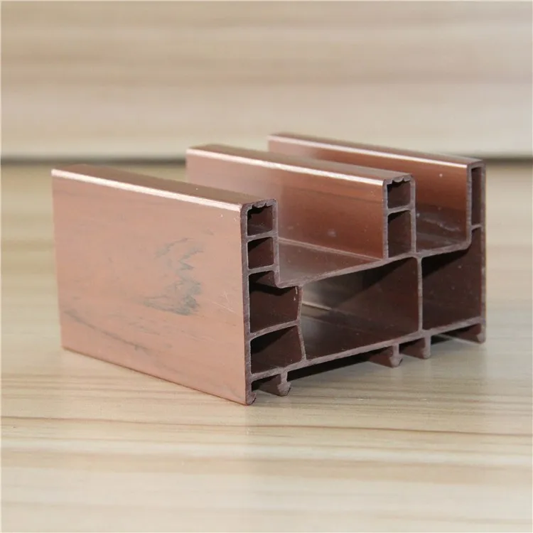 High quality 112mm 3track Sliding Upvc window profiles hot selling quality sliding laminated upvc profile Manufacturer