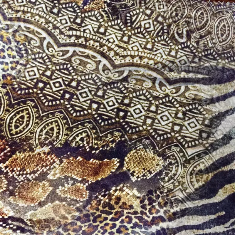 Custom printing silk / viscose mixed CDC fabric for dress clothes