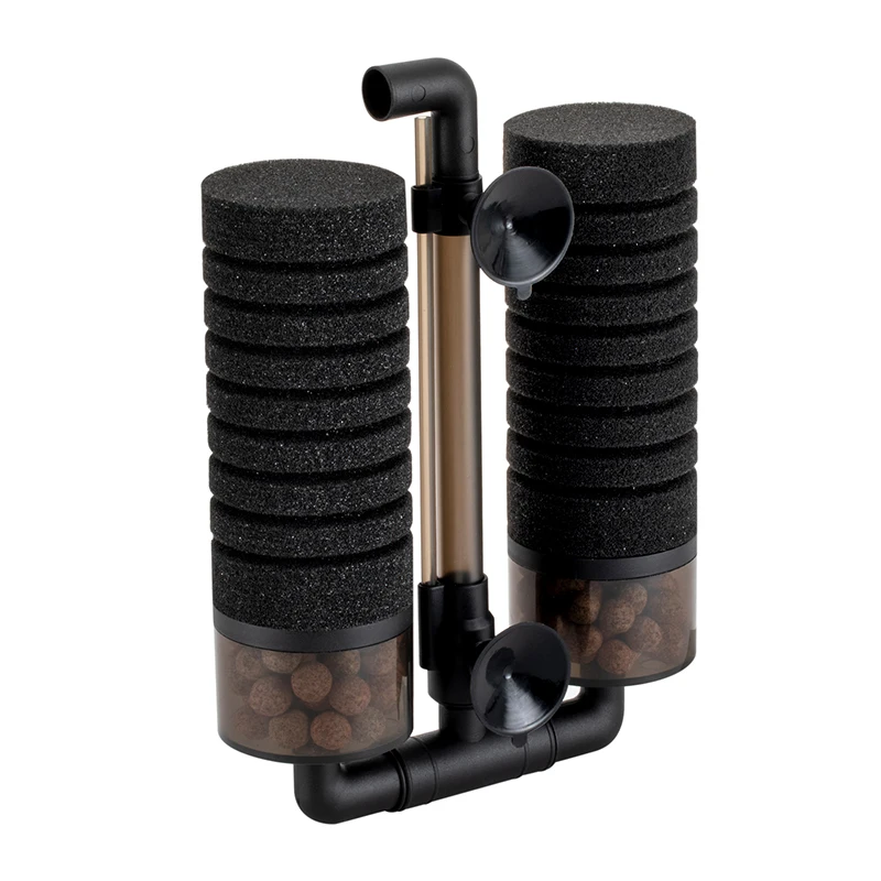Hygger Aquarium Keep Water Clean Dual Sponge Filter Bio Ceramic Media Balls Quiet Submersible Foam Filter