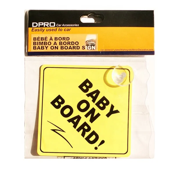 Warning Sign Baby On Board Sign Car Sticker With Suction Cup