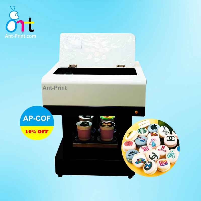 Anprint 3d 4 cup coffee printer cost 240v coffee printer with edible ink cmyk and brown color