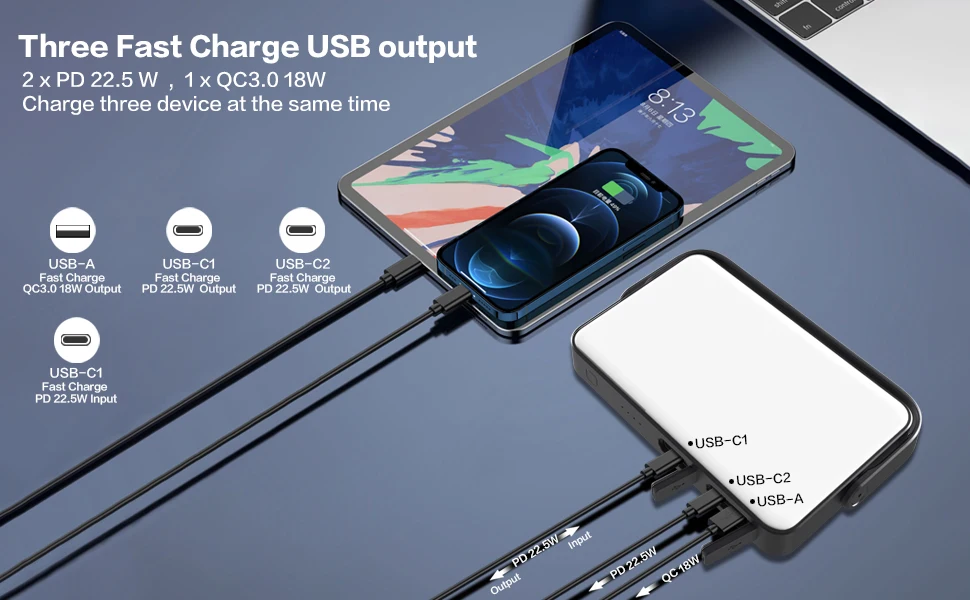 iMato Portable Outdoor Solar LED Camping Lantern Rechargeable 20000mAh PD22.5W QC3.0 Fast Charging Power Bank