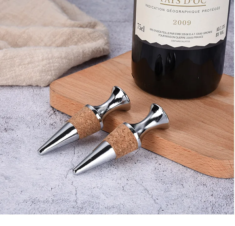 Factory Profesional in customCustom Zinc Alloy wine bottle stopper metal cork , Hand Craft Wood Glass Bottle Wine Cork lids