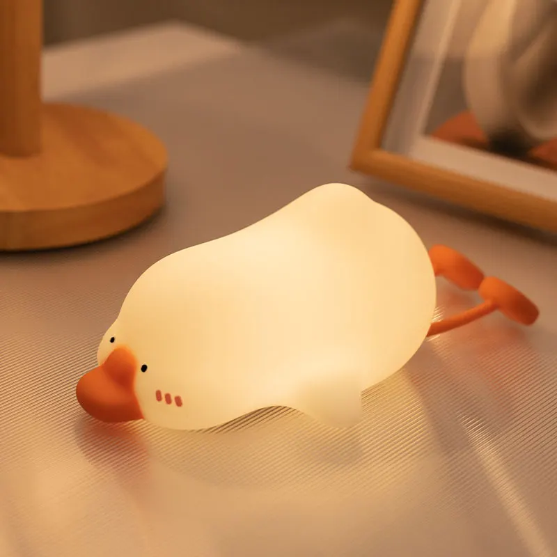 White Goose LED Night Light Cute Silicone for Kids Bedroom Small 60 Decorative Lamp Led Light Bedroom Bedside Lamp Fanoos Light